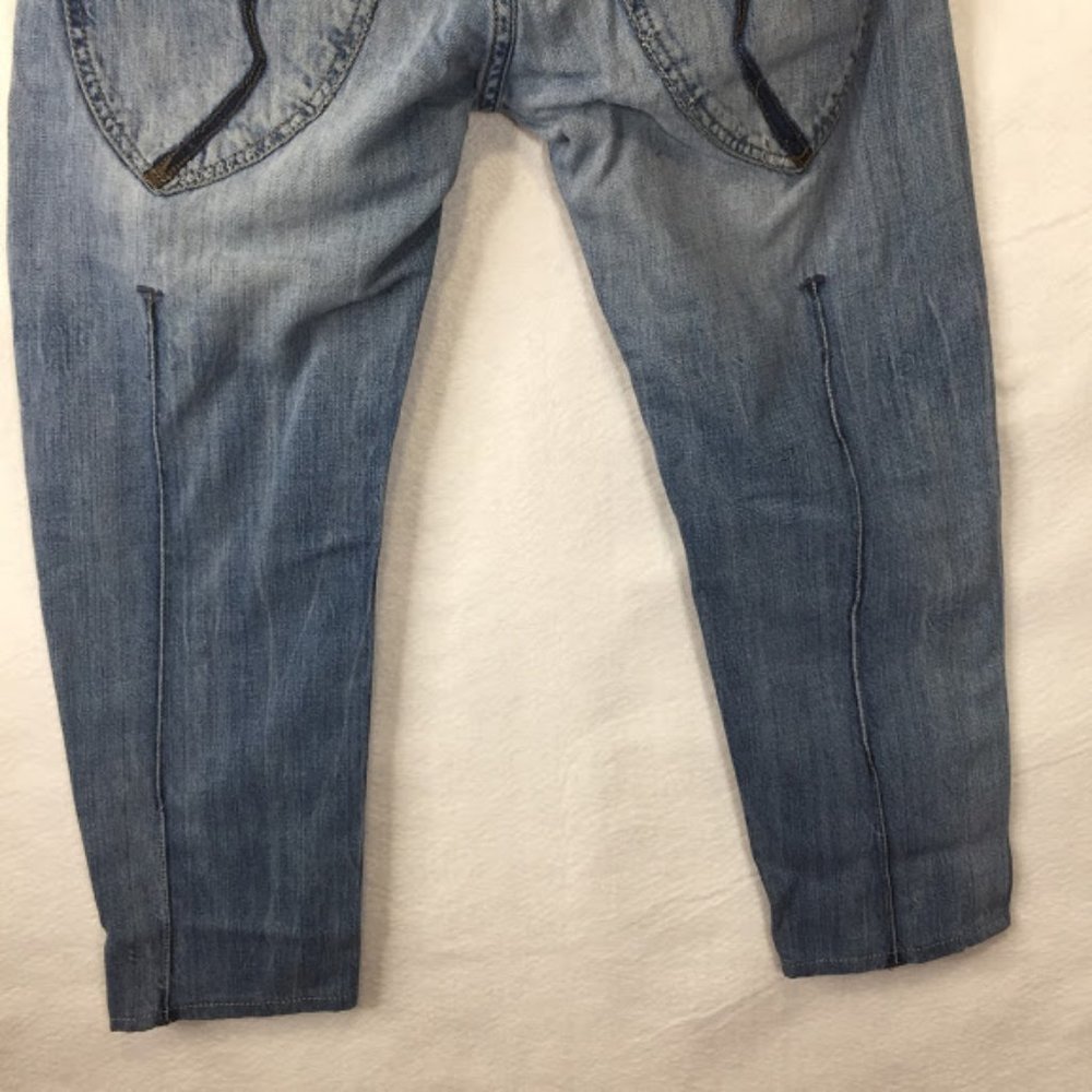 RARE Tex Rag Restyle Recycle Jeans Capri Distress - Picture 8 of 12
